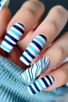 acrylic blue nails, summer nails 2024, July 4th nails, 4th of July nails, July 4th nail ideas, 4th of July nail ideas, July 4th nail designs 2024