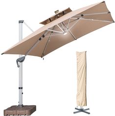 an umbrella is shown with two poles and one pole attached to the top of it