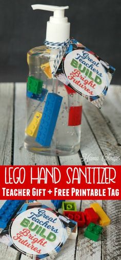 lego hand sanitizer with free printable tag and instructions on how to use it