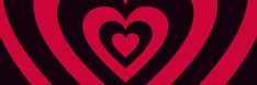 two hearts are in the middle of a spiral pattern on black and red background, as if they were intertwined