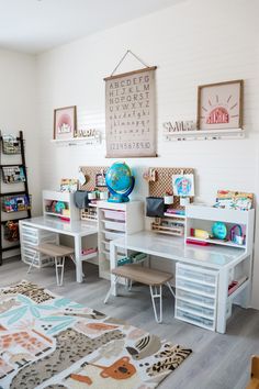 an instagram photo of a child's room with toys on the desks