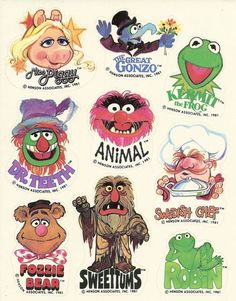 the muppets stickers are on display