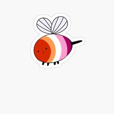 a colorful bee sticker on a white background