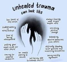 a poster with words describing the benefits of unhealed tramma can look like