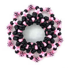 Black/Pink Silicone Spike Kandi Cuff Kandi Spike Cuff, Kandi Collar, Spiked Kandi Cuff, Kuromi Kandi Cuff, Kandi Bracelets Rave Goth, Scene Kandi Cuff Patterns, Trans Kandi Cuff