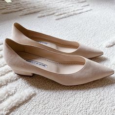 Manolo Blahnik Lista Pointed Toe Pump Low Heel Cream Suede Eu 38.5 Us 8.5 Condition: New Without Box Msrp $785 Runs Small; Order 1/2 Size Up. A Low Block Heel Adds A Hint Of Lift To This Work-To-Weekend Suede Pump That's Expertly Crafted In Italy In A Classic Pointy-Toe Silhouette. 1 1/4" Heel Leather Upper, Lining And Sole Made In Italy Cream Pumps, Shoes Manolo Blahnik, Blahnik Shoes, Manolo Blahnik Shoes, Low Block Heels, Suede Pumps, 60th Birthday, Manolo Blahnik, Low Heels