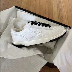 New In Box. Authentic. No Offers Please, Price Is Firm. This Style Is Sold Out In Stores. Ships Asap. Fits 7.5-8 Perfectly. Elegant Low-top Sneakers For Streetwear, Skater Sneakers, Shoes Chanel, Chanel Sneakers, Sneakers Outfit, Chanel Shoes, Womens Shoes Sneakers, Shoes Sneakers, Color White