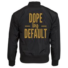 Dope Tees, Embroidered Lettering, Army Green Jacket, Pvc Coat, Silver Zipper, Bomber Jackets, Gold Letters, Green Jacket, Army Green