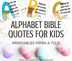 the alphabet bible quotes for kids printables from a to zz with easter eggs