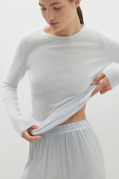 Women's Addy Cashmere Crewneck Sweater | NakedCashmere Solid Cashmere Sweater For Loungewear, Stretch Cashmere Sweater In Solid Color, Stretch Solid Color Cashmere Sweater, Everyday Cashmere Crew Neck Sweater, Stretch Cashmere Sweater, Spring Cashmere Sweater For Layering, Cozy Cashmere Crew Neck Top, Cashmere Sweater For Layering, Winter Cashmere Crew Neck Top