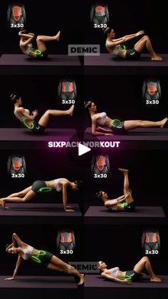 a woman doing exercises on her stomach with the help of an advertiser's guide