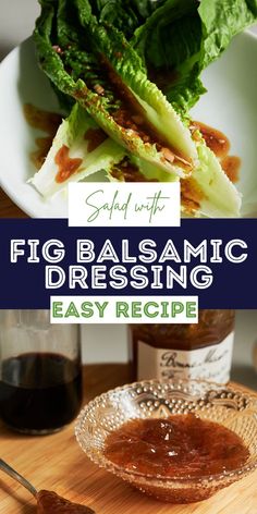 The magic combo of sweet fig jam and tangy balsamic vinegar creates the most amazing vinaigrette salad dressing. Fig balsamic dressing is whisked by hand, not a blender, bringing out the best in the fresh chopped shallots and garlic with a thick texture. You'll be enjoying this sweet and tart fig balsamic vinaigrette in under 5 minutes!Makes about 1 cup of dressing. Fig Salad Dressing, Fruit Spread Recipe, Fig Glaze, Balsamic Salad Dressing, Salad Dressing Recipes Vinaigrette, Fig Dressing, Fig Balsamic Vinegar, Balsamic Salad, Balsamic Glaze Recipes