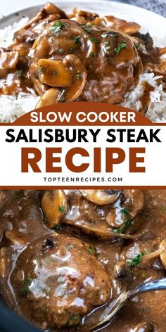 slow cooker salisbury steak recipe with mushrooms and gravy