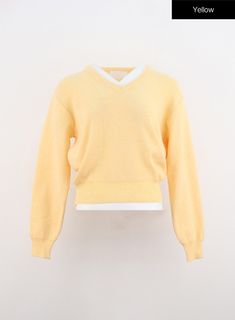 v-neck-sweater-io320 / Yellow V-neck Top For Office In Winter, V-neck Tops For Winter Workwear, Classic Stretch Tops For Work, Classic Stretch Tops For Business Casual, Plain Office Tops For Spring, V-neck Office Top For Winter, V-neck Top For Office Wear In Winter, Winter V-neck Office Top, Fitted Spring Workwear Sweater