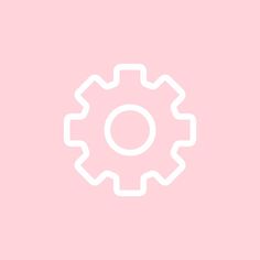 a white gear wheel on a pink background