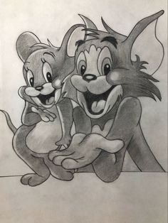 two cartoon mouses hugging each other with their mouths open and one is holding the other