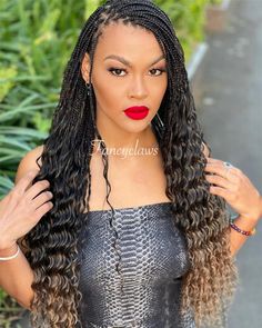 Braided Hairstyles For Black Women Box Braids, Mermaid Braids Black Women, Formal Braids, Micro Braids Styles, Curled Hair With Braid, Micro Braids Hairstyles, Curly Braids, Blonde Box Braids, Short Box Braids