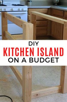 the diy kitchen island on a budget is easy to build and it's perfect for small spaces