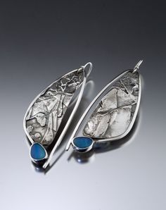 modernist textured sterling silver and opal drop earrings Modern Silver Jewelry, Cleaning Silver Jewelry, Metal Clay Jewelry, Fine Silver Jewelry, Silver Jewelry Design, Artful Home, Earrings Inspiration, Silver Jewelry Rings, Enamels