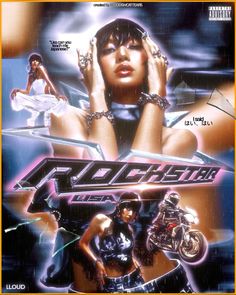 an advertisement for the movie roller girls featuring two women in leather outfits and one woman with her hands on her head