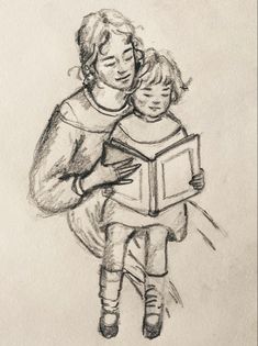 a pencil drawing of a child holding a book with the caption daily sketch on paper