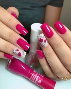 Her Nails, Spring Nail Art, Pink Nail, Holographic Nails, Valentines Nails, Gorgeous Nails, Flower Nails, Holiday Nails