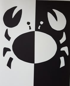 a black and white painting with different shapes