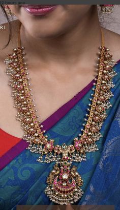 Mango Haram With Guttapusalu, Guttu Pusala Necklace Gold, Gutti Pusalu Necklace, Gutha Poosalu Necklace, Mutyalu Haram, Ruby Sets Indian Gold, Gutta Pusalu Jewellery Gold Necklaces, Latest South Indian Jewellery