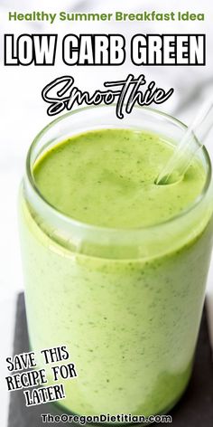 Low Carb, High Protein Green Breakfast Smoothie ideal for a healthy breakfast, its low in carbs and packed with protein. It tastes just like vanilla milkshake Easy Healthy Green Smoothies, Low Carb Juice Recipes, Green Breakfast Smoothie Recipes, Healthy Breakfast Low Carb, Spinach Smoothie Recipes Healthy, Breakfast Protein Smoothie, Low Fat Smoothie Recipes, Breakfast Smoothie Healthy, Keto Green Smoothie