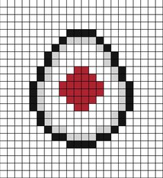 A pixel art template of the Japanese flag themed as an egg. Bead Templates, Pixel Beads, Diy Crafts For Teens, Art Japan, Perler Bead Templates, Mini Eggs, Bead Ideas