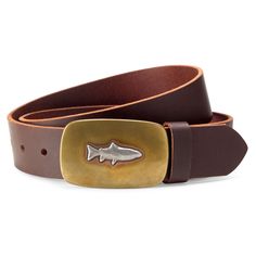 Artisan Leather Trout Belt | Orvis Artisan Leather Belt Buckle With Antique Design, Fly Shop, Leather Artisan, Tanning Oil, Fly Rods, Outdoor Apparel, Belt Buckle, Suspenders, Belt Buckles