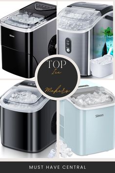 three different types of ice maker with the words top 10 must have central on it