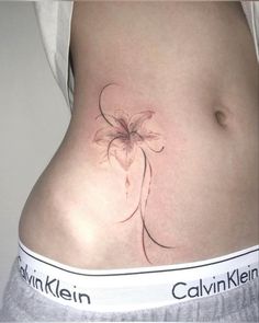 Back Tattoo Women Upper, Waist Tattoos, Torso Tattoos, Tattoos For Women Flowers, Lily Tattoo, Stomach Tattoos, Shoulder Tattoos For Women, Cool Small Tattoos, The Dude