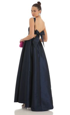 Fit and Flare Maxi Dress in Navy Flare Maxi Dress, Navy Prom Dresses, Prom Outfit, Navy Blue Prom Dresses, Navy Bridesmaid Dresses, Lucy In The Sky, Blue Dress Formal, Prom Ideas, Prom Dress Inspiration