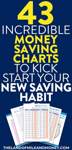 an image of money saving chart with the text, how to save your new savings habit