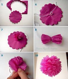 how to make paper flowers that look like they have been cut into pieces and put together