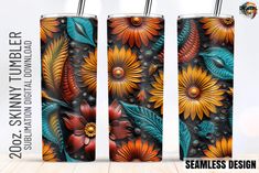 3D Tooled Leather Florals Tumbler Wrap Tooled Leather, Leather Tooling, Tumbler Wrap, Creative Fabrica, Cool Words, Linux, Click Here, Tumbler, Mac