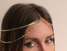 Chain Headdress, Bohemian Bridal Hair, Rose Gold Headpiece, Bohemian Headpiece, Hippie Bride, Dubai Trip