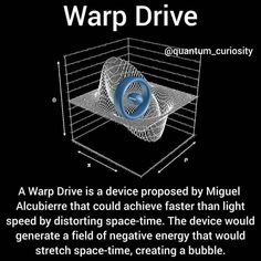 an image of a computer screen with the words warp drive in front of it and below