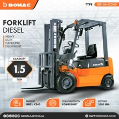 the forklift is being advertised in this ad