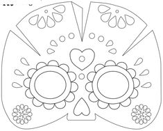 a paper skull with flowers on it's face and the words happyhough