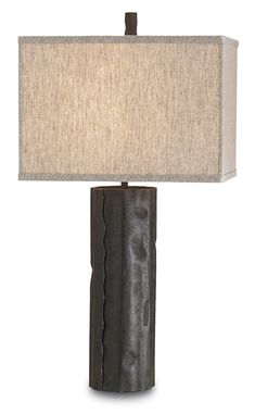 Currey and Company - 6868 - One Light Table Lamp - Caravan - Molé Black Lodge Chic, Brown Lamp, Rough Hewn Wood, Brown Lamps, Rustic Americana, Lamps Desk, The Caravan, Bedroom Lamp, Concrete Furniture