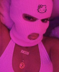 Baddie Pfp Pink, Pretty Backrounds, Black Mask Aesthetic, Ski Masks, Girl Back Tattoos, Mask Aesthetic