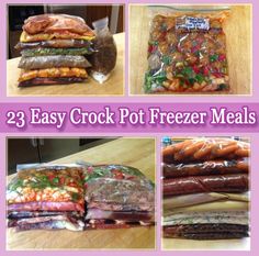 there are pictures of different types of freezer meals