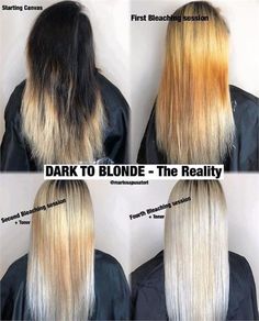 Bleaching Dark Hair, Dark To Blonde, Color Correction Hair, Going Blonde, Diy Hair Color, Hair Color Streaks, Hair Color Techniques