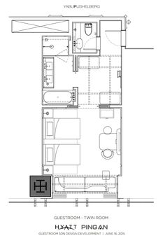 the floor plan for an apartment with one bedroom, two bathrooms and a kitchen area