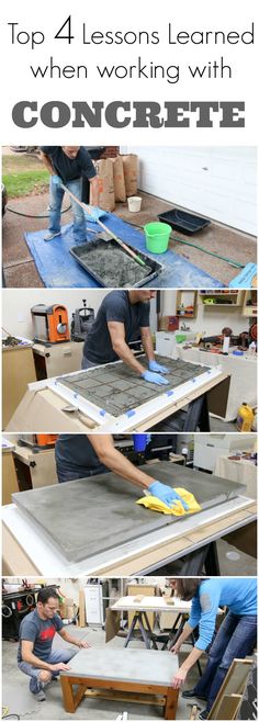 how to diy a concrete table top