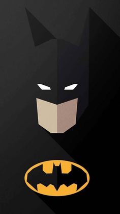 the batman symbol is shown in this minimalistic poster, which features an image of bat - man's face