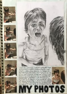 Gcse Portraits Sketchbook, A Level Art Sketchbook Identity, Identity Art Gcse Title Page, Gcse Art Photoshoot Page, Disorder Sketch Ideas, Artist Response Page Gcse, Gcse Art Observation Page, Ib Art, Development Pages Art Alevel