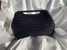 Christmas Gifts Woven Metallic Leather Pouch Clutch Hand Bag - Etsy Elegant Woven Evening Bag, Woven Clutch Evening Bag, Elegant Woven Clutch For Party, Elegant Woven Evening Bag For Everyday Use, Chic Crochet Pouch Bag For Evening, Elegant Handwoven Evening Bag, Elegant Black Crochet Bag For Evening, Chic Evening Crochet Pouch Bag, Rectangular Woven Evening Clutch